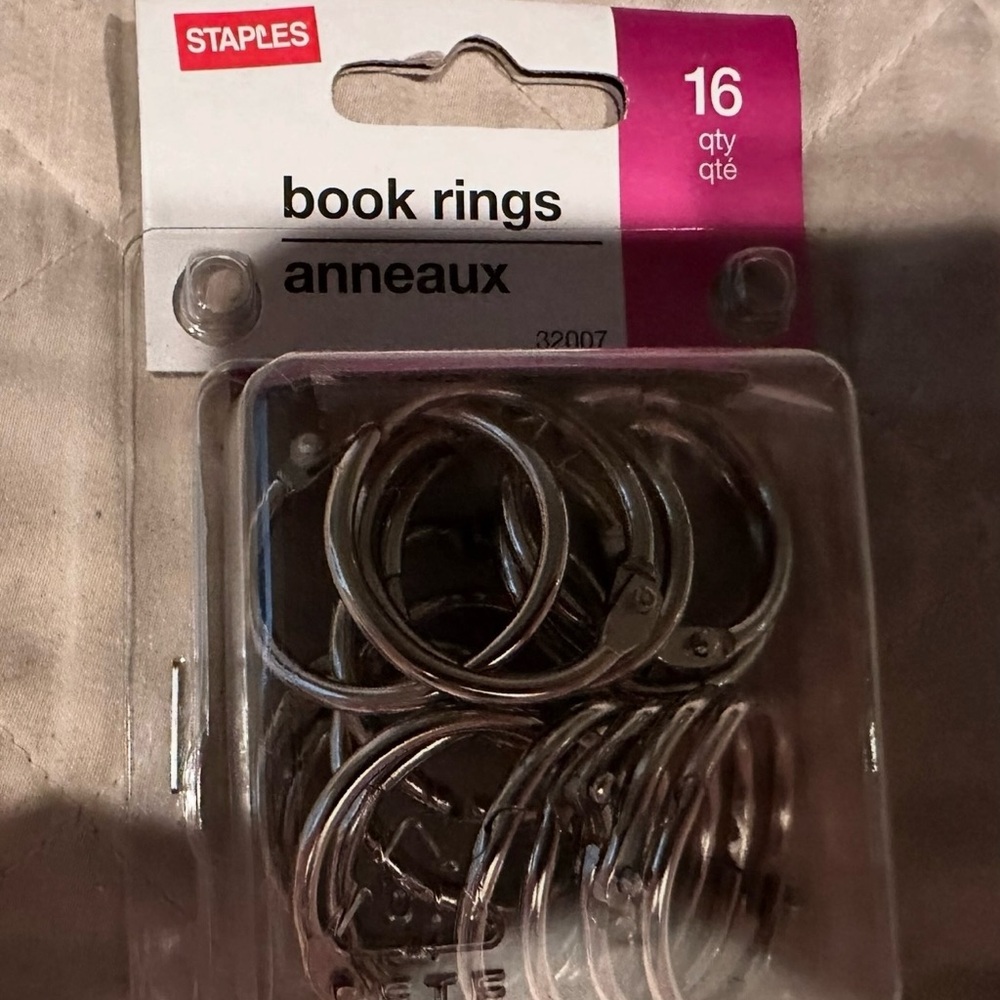 Staples Silver Book Rings - Picture 2 of 3